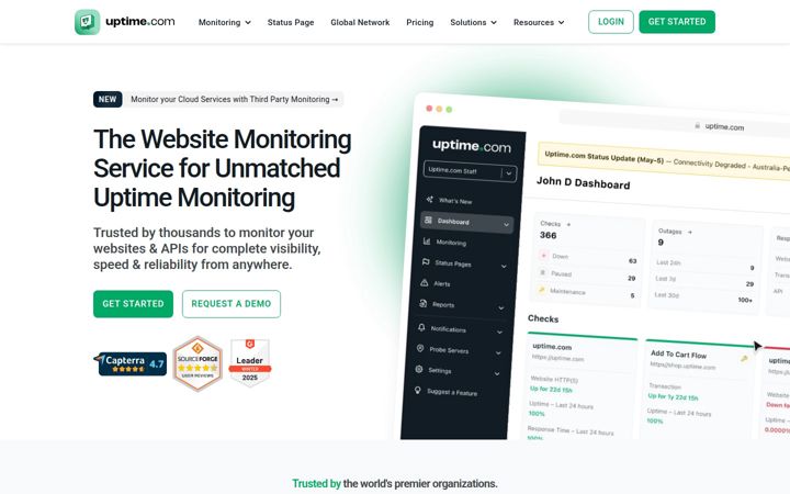 Screenshot of uptime.com