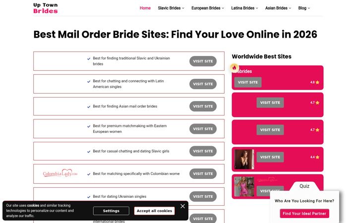 Screenshot of uptownbrides.com