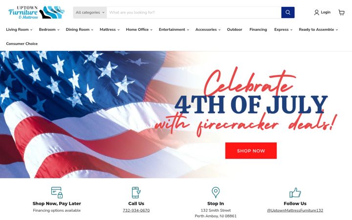 Screenshot of uptownmattressandfurniture.com