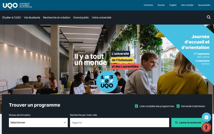 Screenshot of uqo.ca