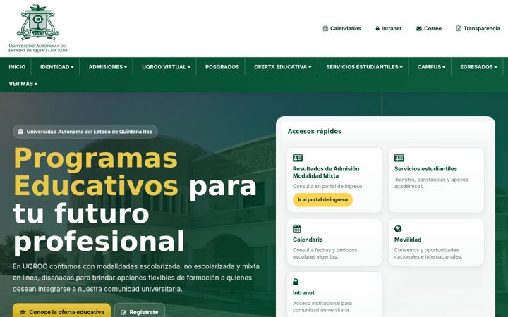 Screenshot of uqroo.mx