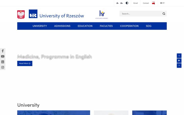 Screenshot of ur.edu.pl