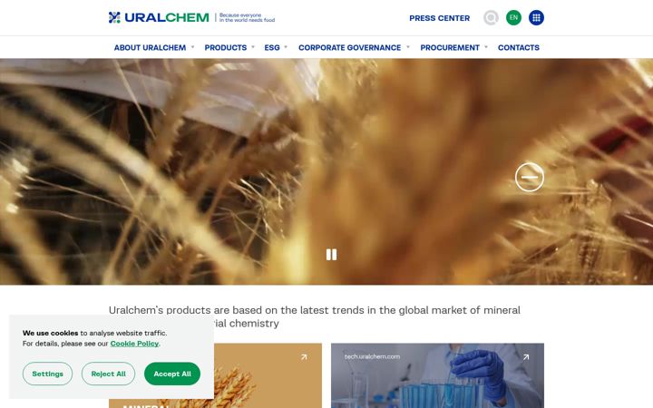Screenshot of uralchem.com