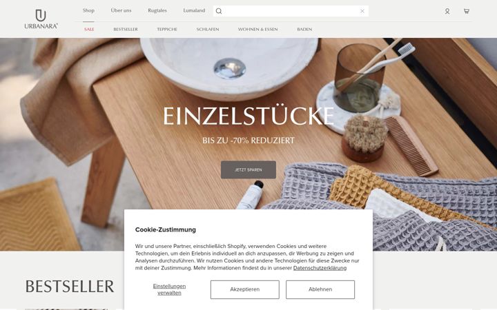 Screenshot of urbanara.de