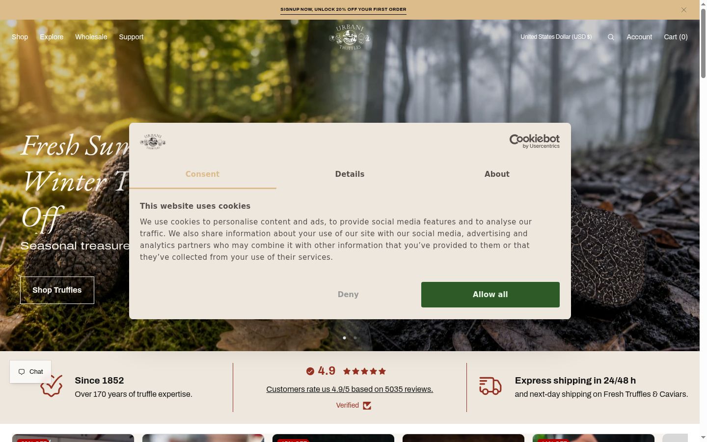 Screenshot tal-banner tal-kunsens muri qabel kwalunkwe interazzjoni