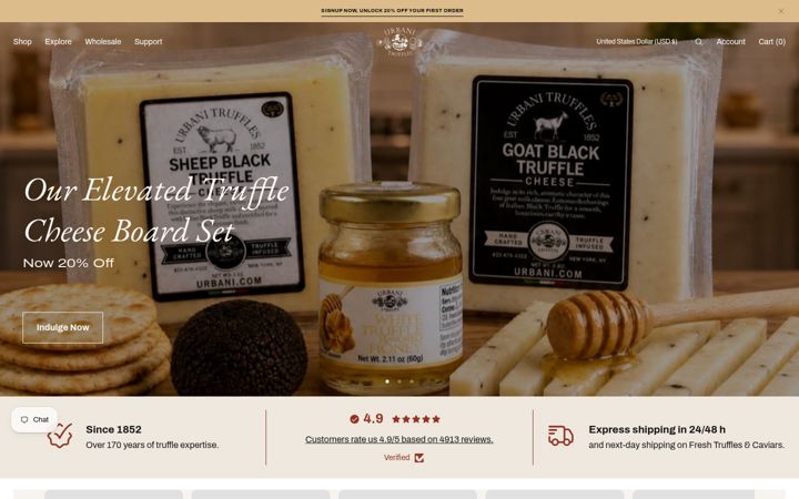 Screenshot of urbani.com