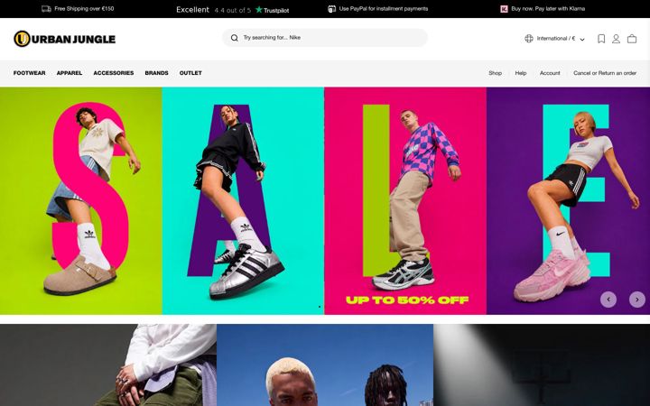 Screenshot ta' urbanjunglestore.com
