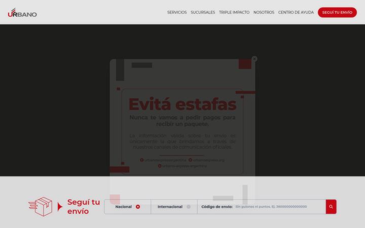 Screenshot of urbano.com.ar