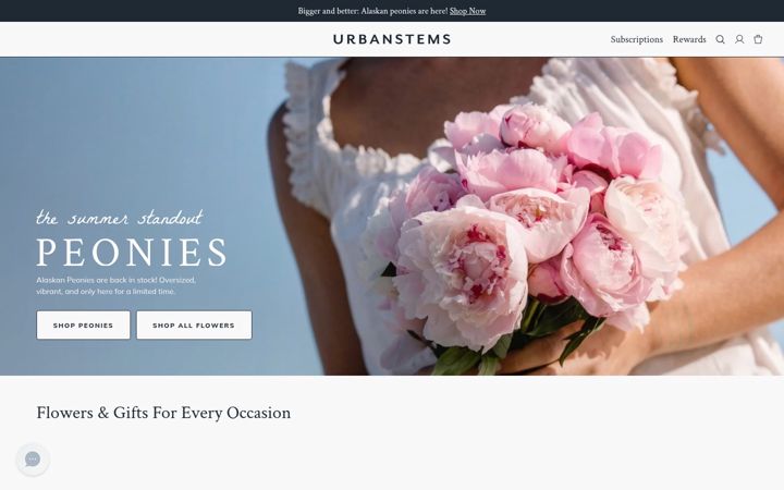 Screenshot of urbanstems.com