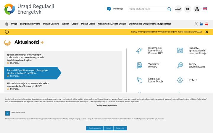 Screenshot of ure.gov.pl
