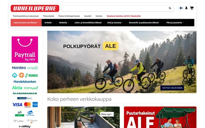 Screenshot of urheiluperhe.com