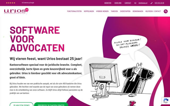 Екранна снимка на urios.nl