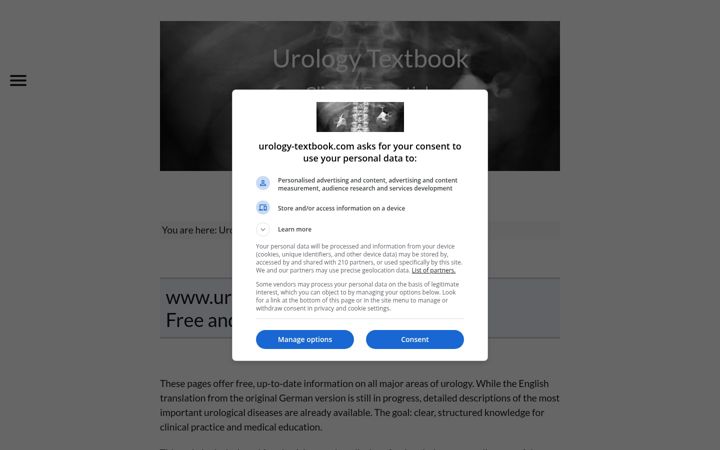 Screenshot of urology-textbook.com