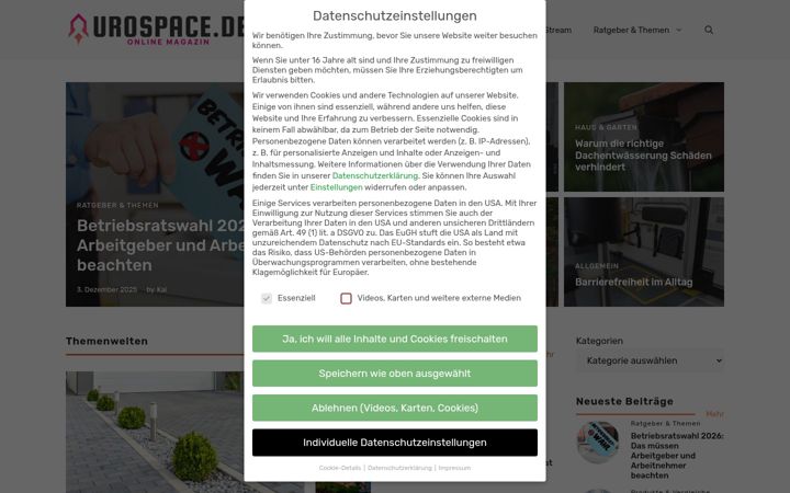 Screenshot of urospace.de