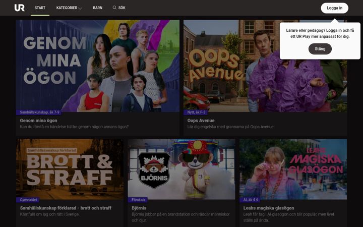 Screenshot of urplay.se