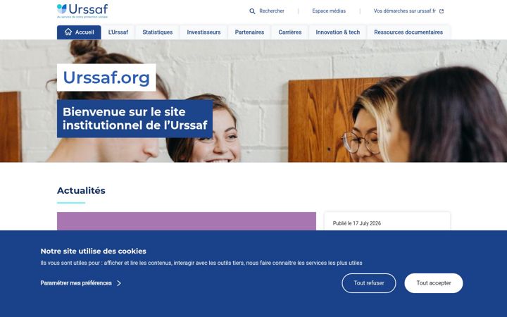 Screenshot of urssaf.org