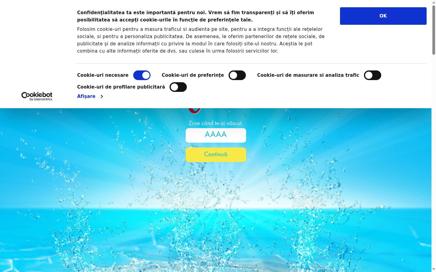 Screenshot tal-banner tal-kunsens muri qabel kwalunkwe interazzjoni