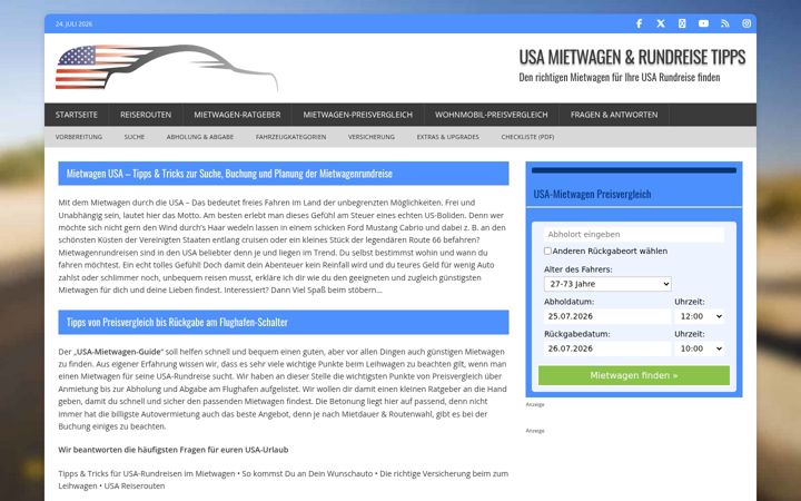 Screenshot of usa-mietwagen.tips