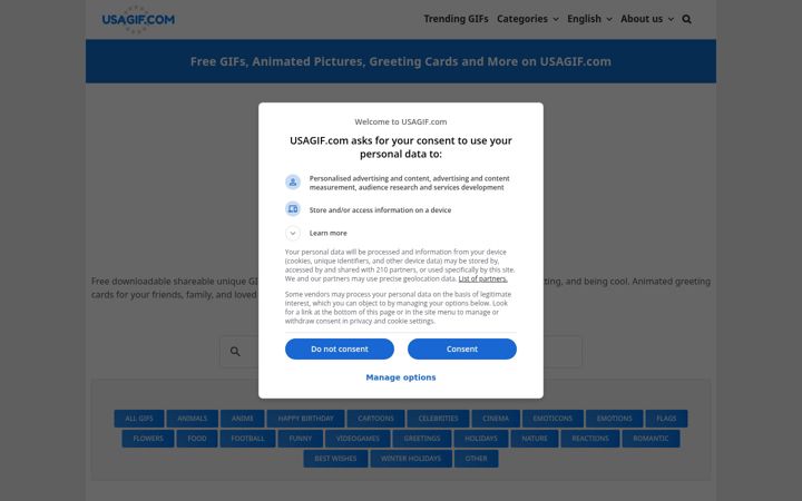 Screenshot von usagif.com