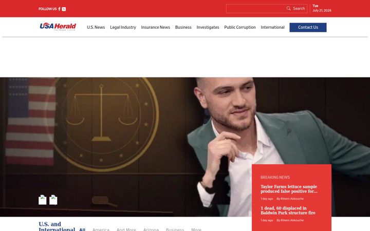 Screenshot of usaherald.com