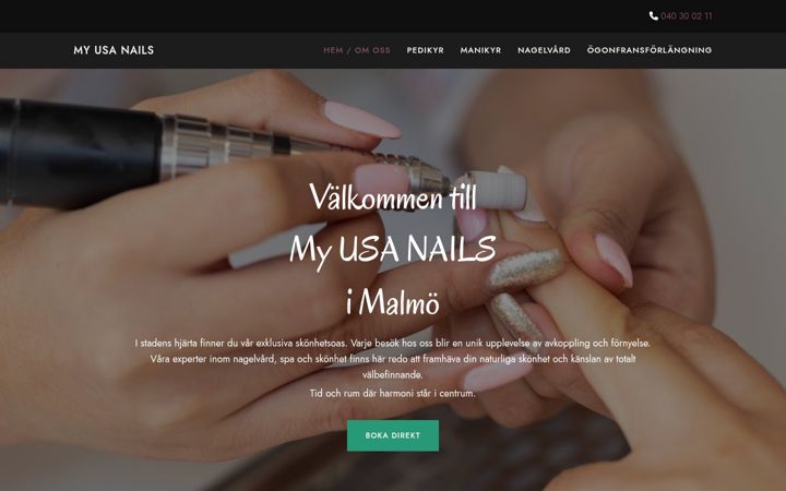 Screenshot of usanails-triangelns.se