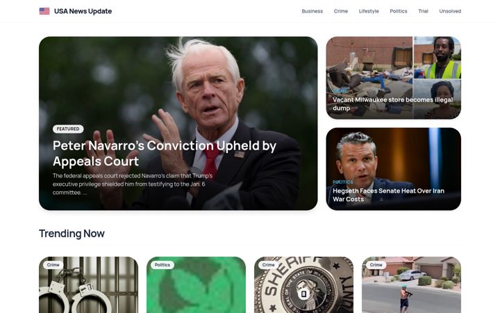 Screenshot of usanewsupdates.com