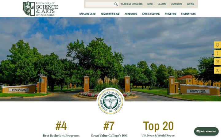 Screenshot of usao.edu