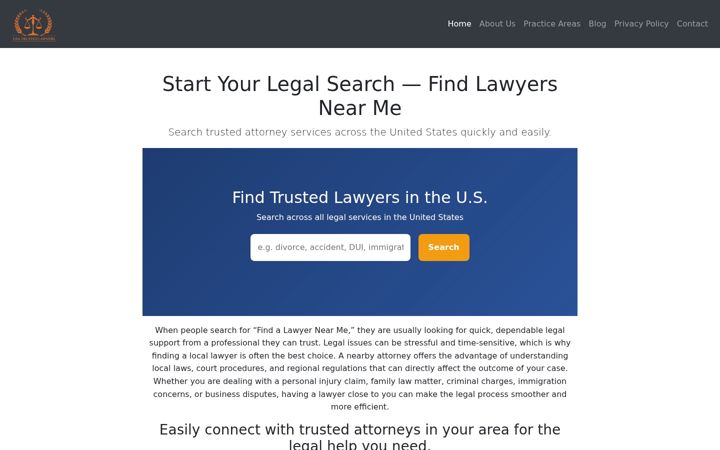 Screenshot of usatrustedlawyers.com