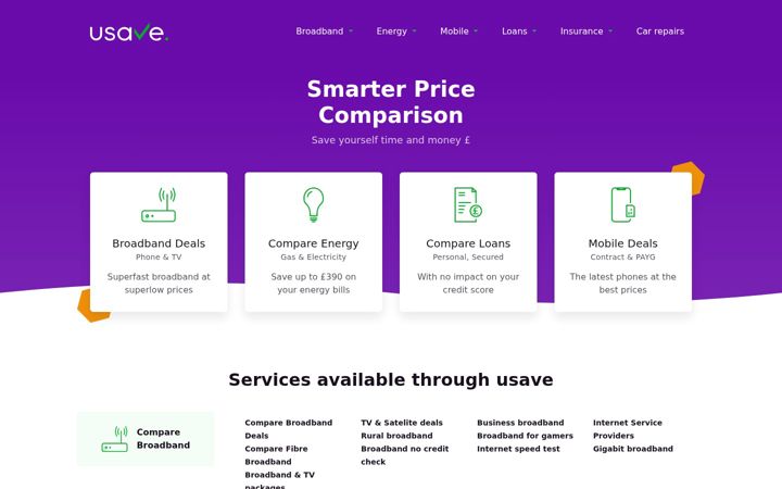 Screenshot of usave.co.uk