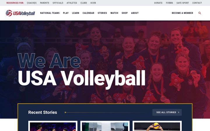 Screenshot of usavolleyball.org