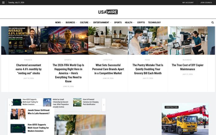 Skjermbilde av usawire.com