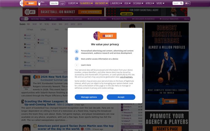 Screenshot of usbasket.com