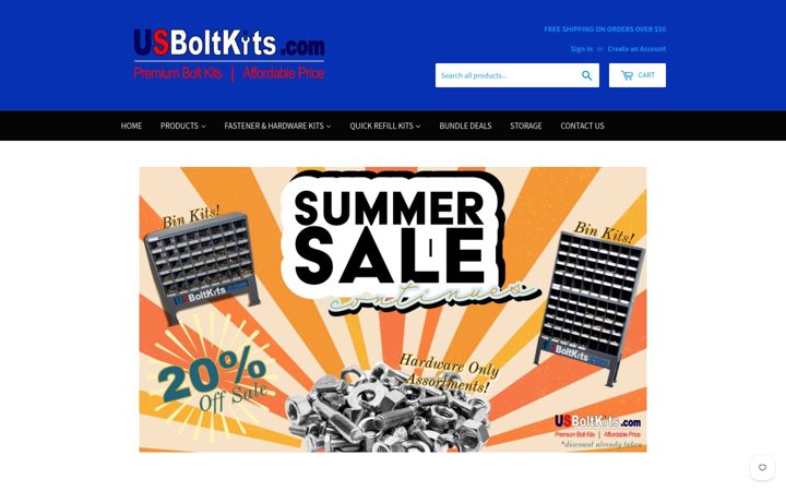 Screenshot of usboltkits.com