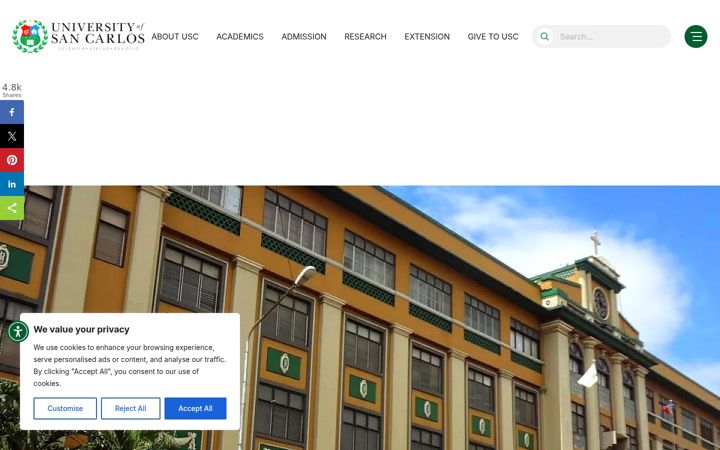 Screenshot of usc.edu.ph