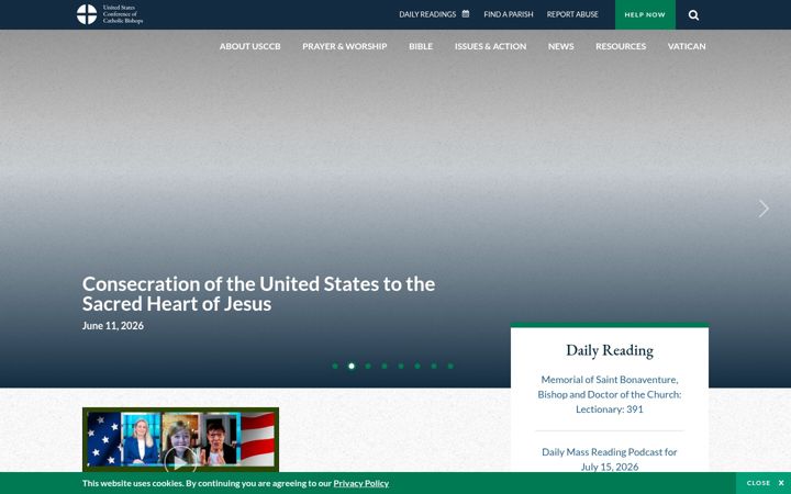 Screenshot ta' usccb.org