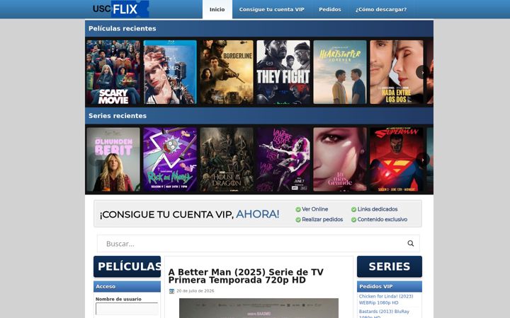 Screenshot of uscflix.net