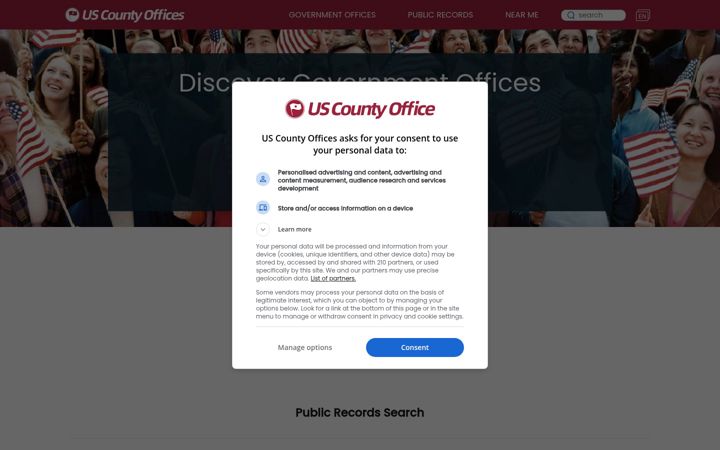 Screenshot of uscountyoffices.com