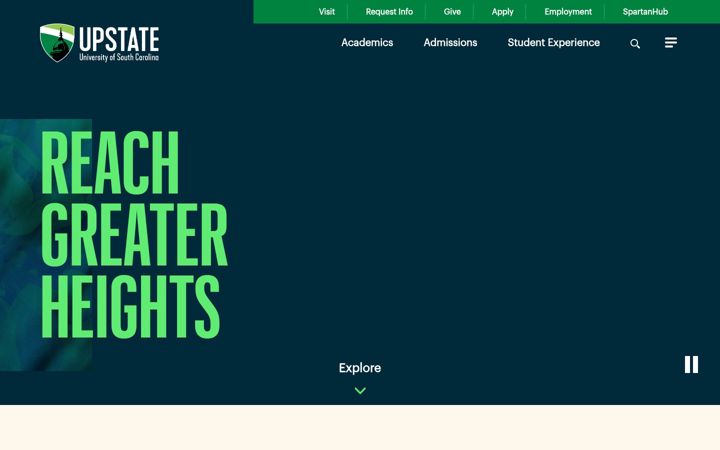 Screenshot of uscupstate.edu