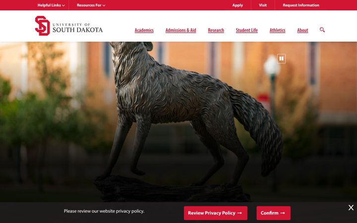 Skærmbillede af usd.edu