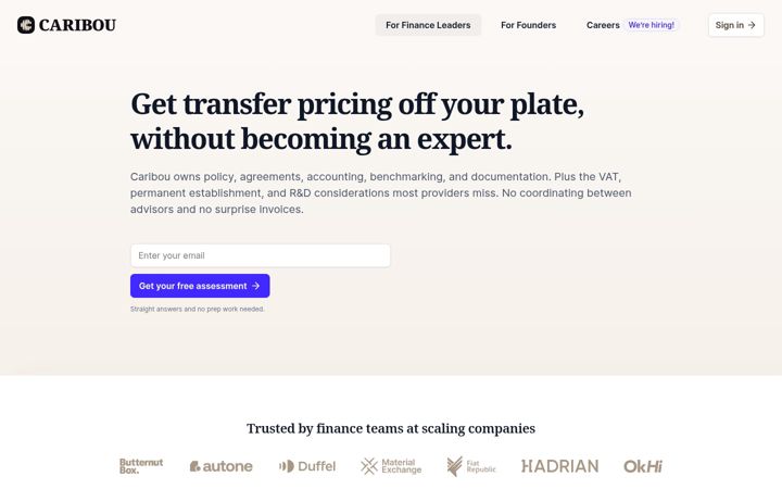 Skjámynd af usecaribou.com