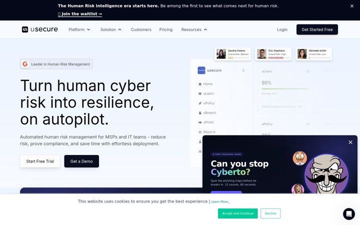 Screenshot of usecure.io