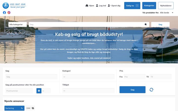 Skärmbild av usedboatgear.net