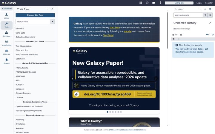Screenshot of usegalaxy.org