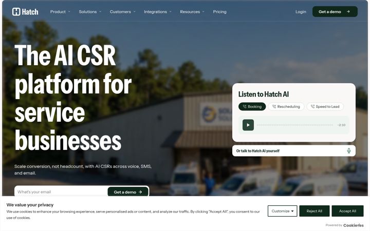 Screenshot of usehatchapp.com
