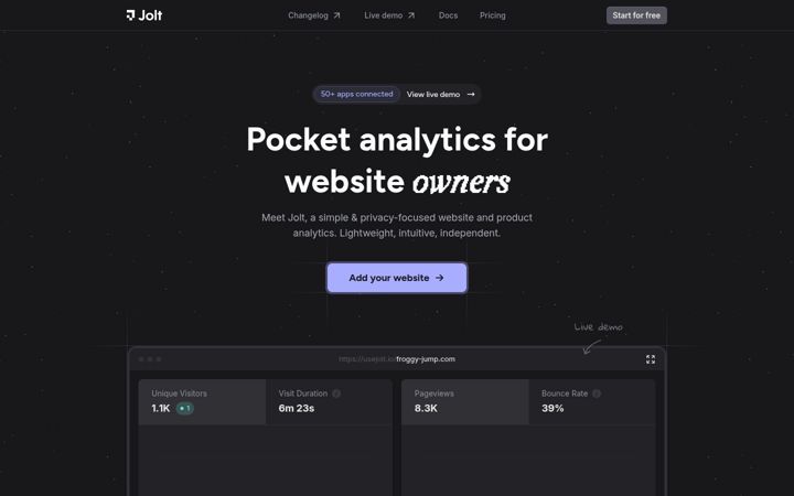 Screenshot of usejolt.io