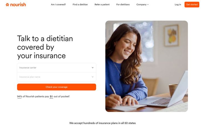Screenshot of usenourish.com