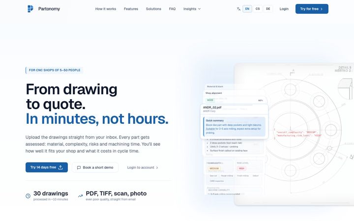 Screenshot of usepartonomy.com