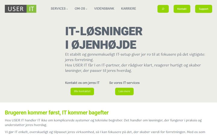 Screenshot of userit.dk