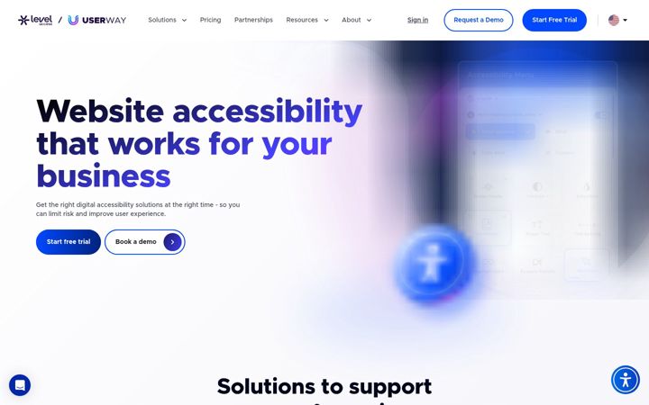 Screenshot van userway.org