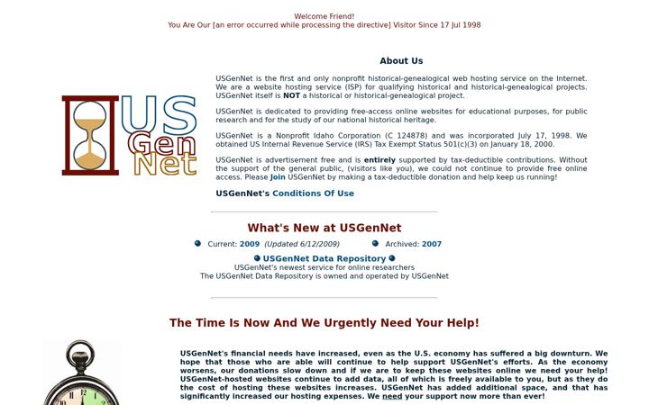 Screenshot of usgennet.org